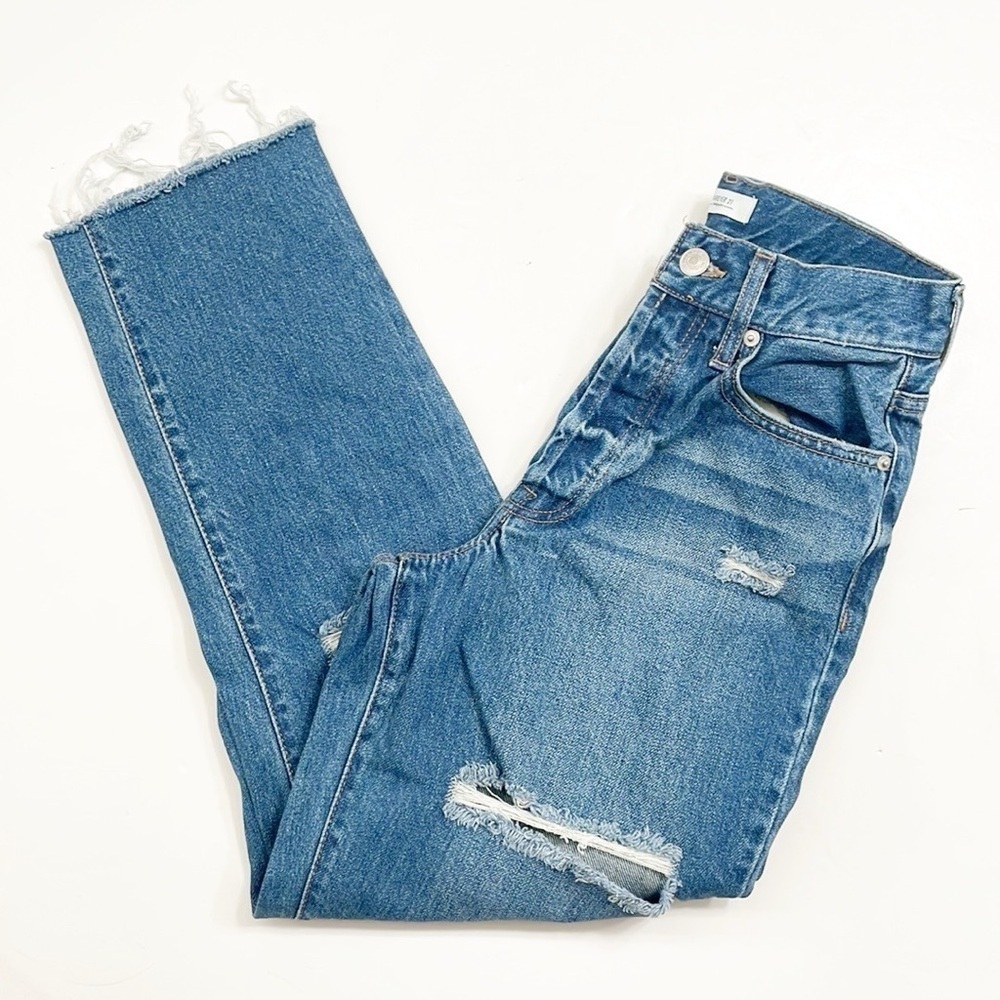 Forever 21 high waisted distressed denim jeans